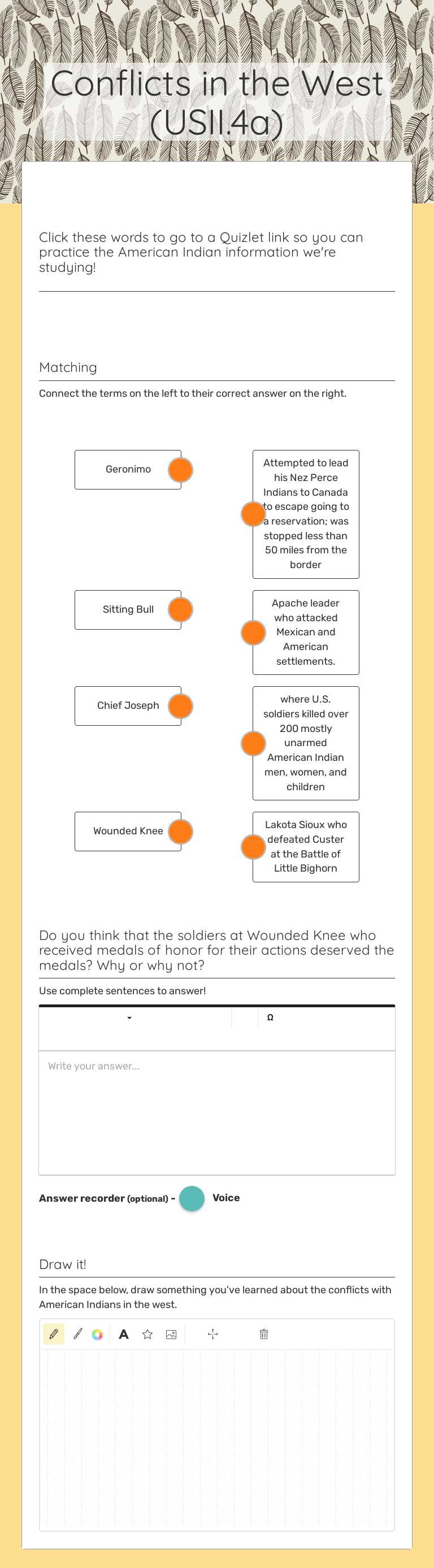 Conflicts in the West (USII.4a) Grade 6 worksheet preview
