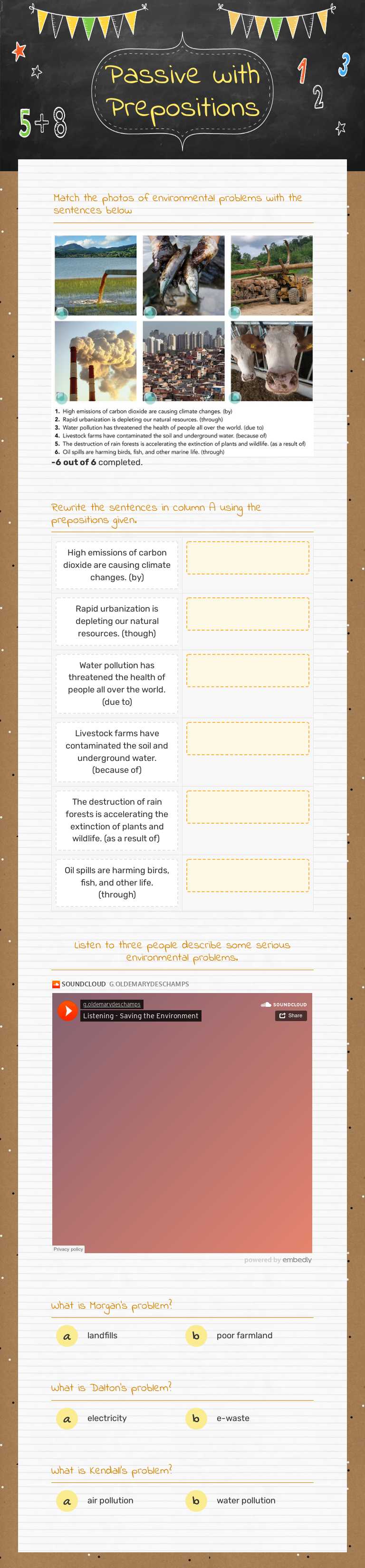 Passive with Prepositions Other worksheet preview