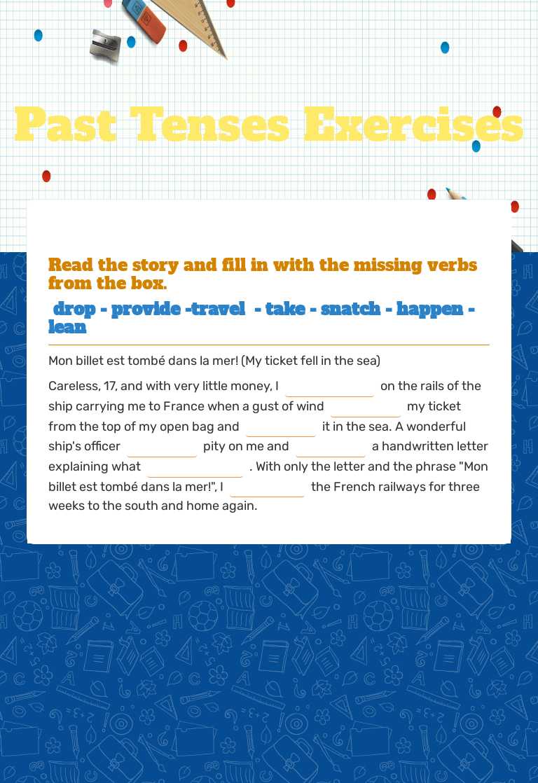 Past Tenses
Exercises worksheet preview image