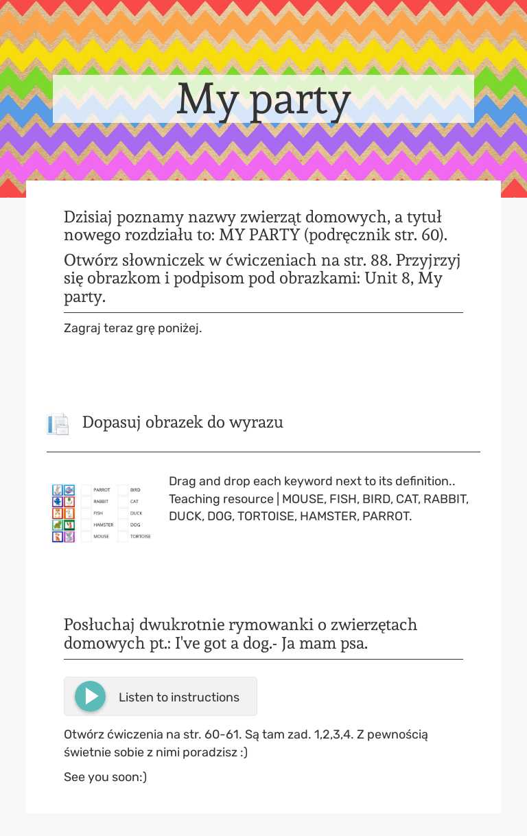 My party worksheet preview image
