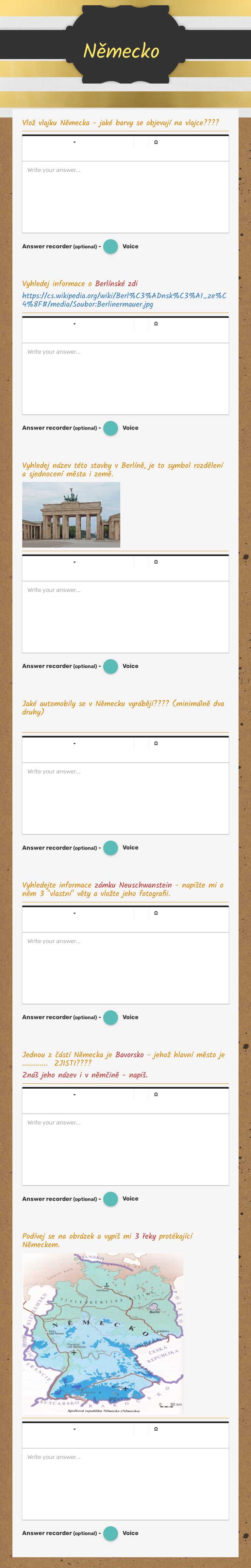 Německo worksheet preview image