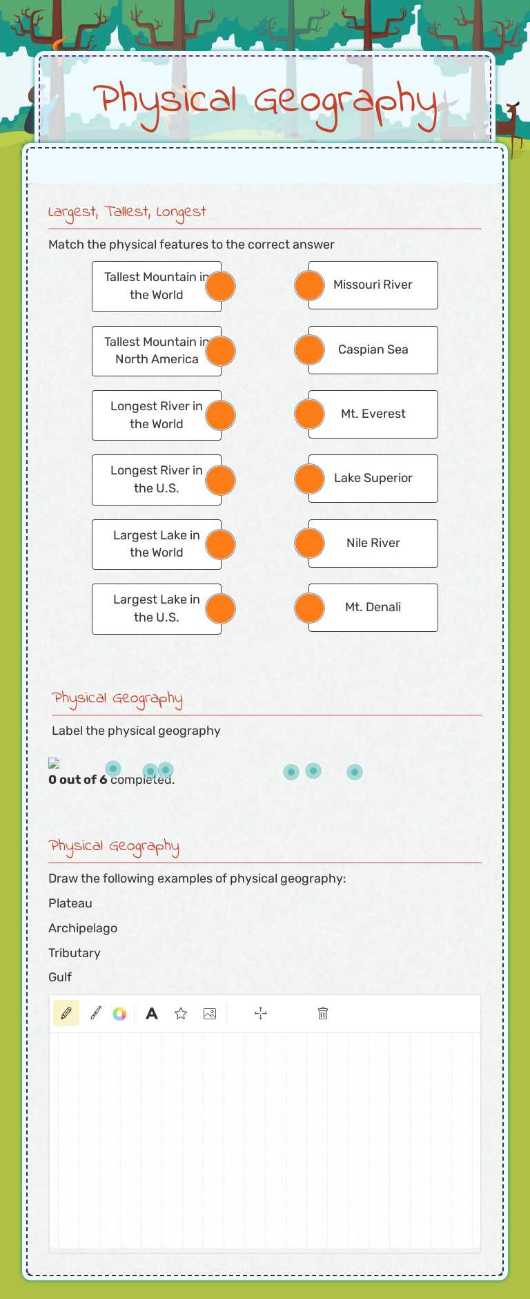 Physical Geography worksheet preview image