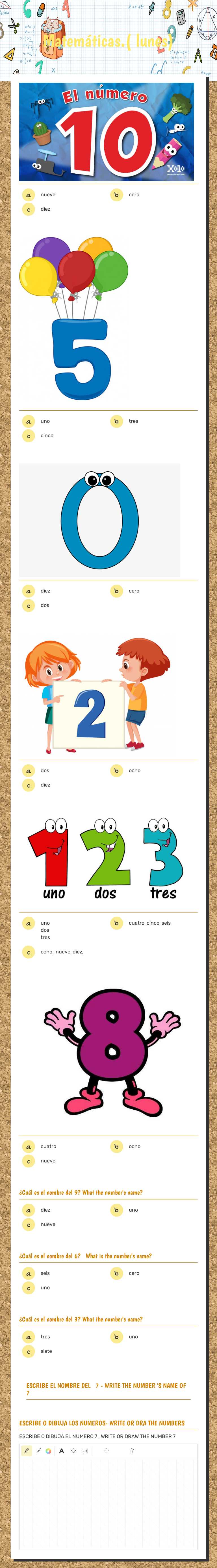 Matemáticas.( lunes) worksheet preview image