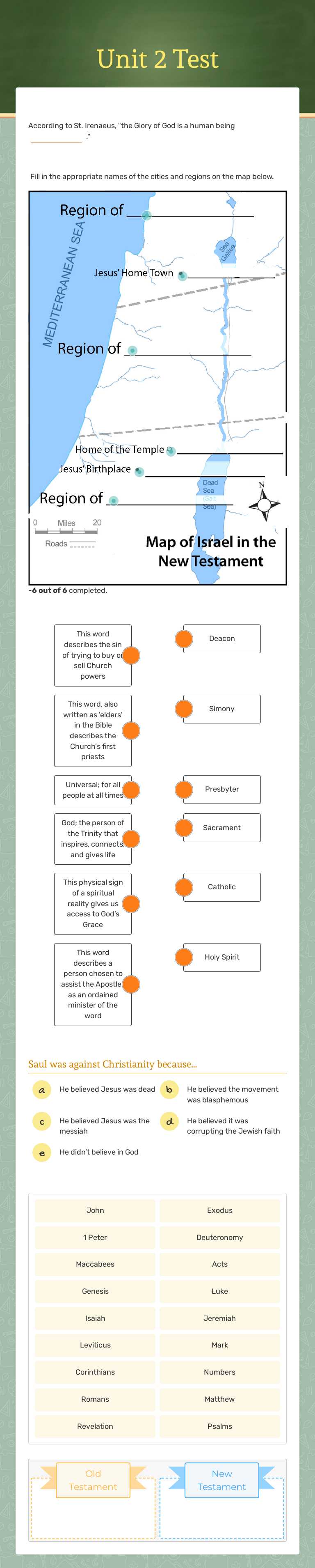 Unit 2 Test worksheet preview image