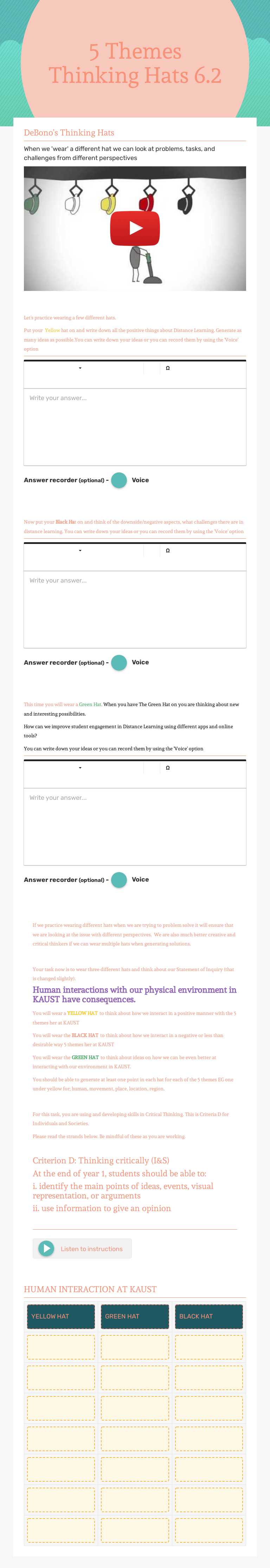 5 Themes Thinking Hats
6.2 worksheet preview image