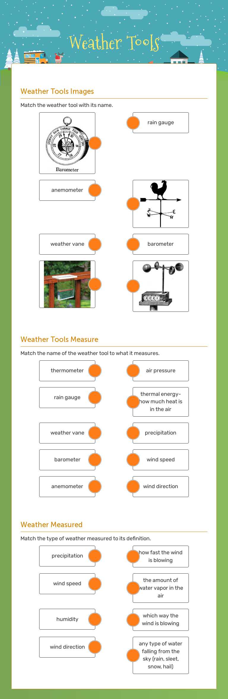 Weather Tools Grade 4 worksheet preview