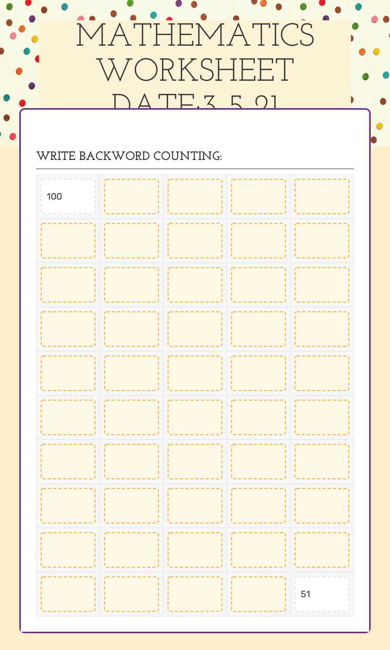 MATHEMATICS WORKSHEET  
 DATE:3-5-21 worksheet preview image