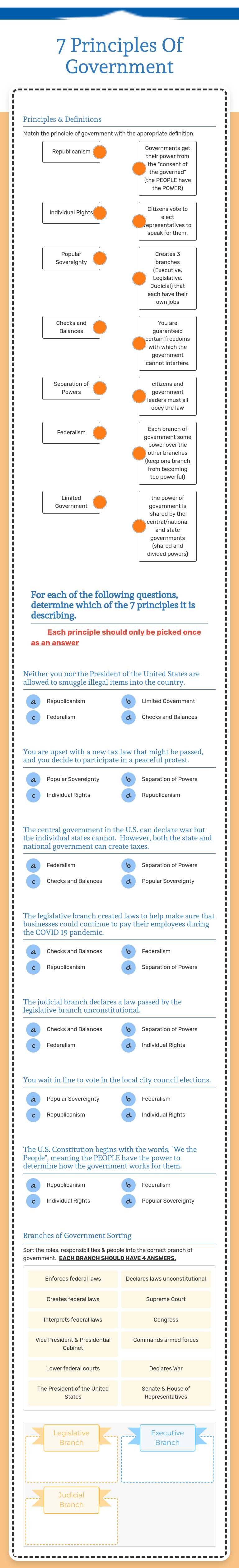 7 Principles
Of Government worksheet preview image