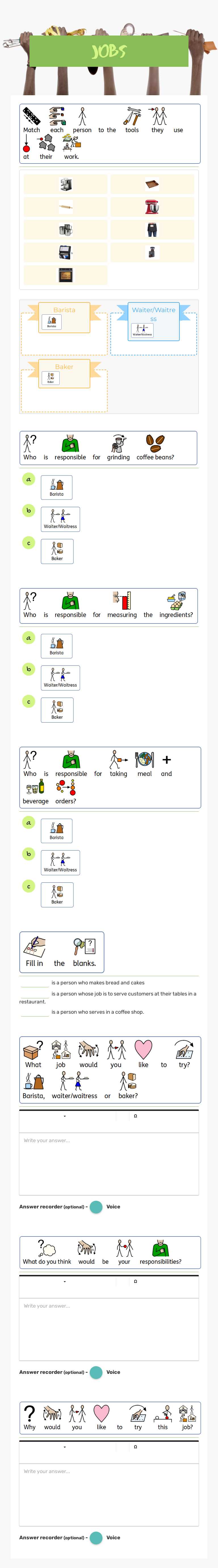 Jobs Preschool worksheet preview