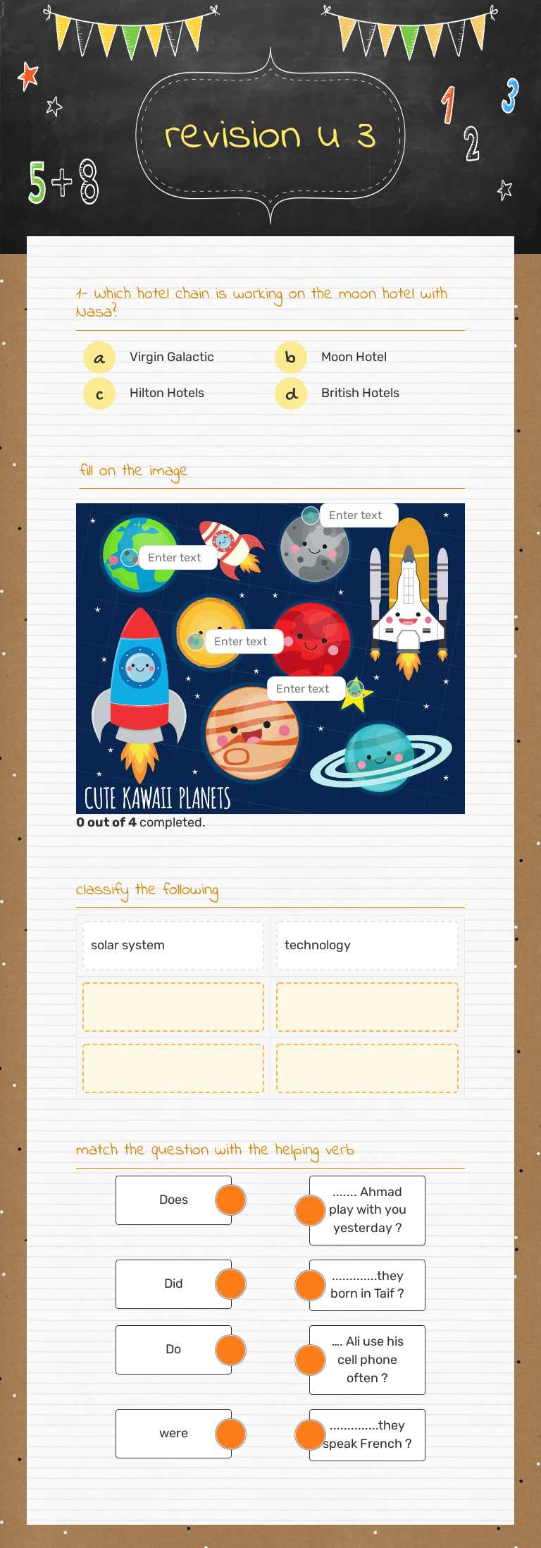 revision u 3 worksheet preview image