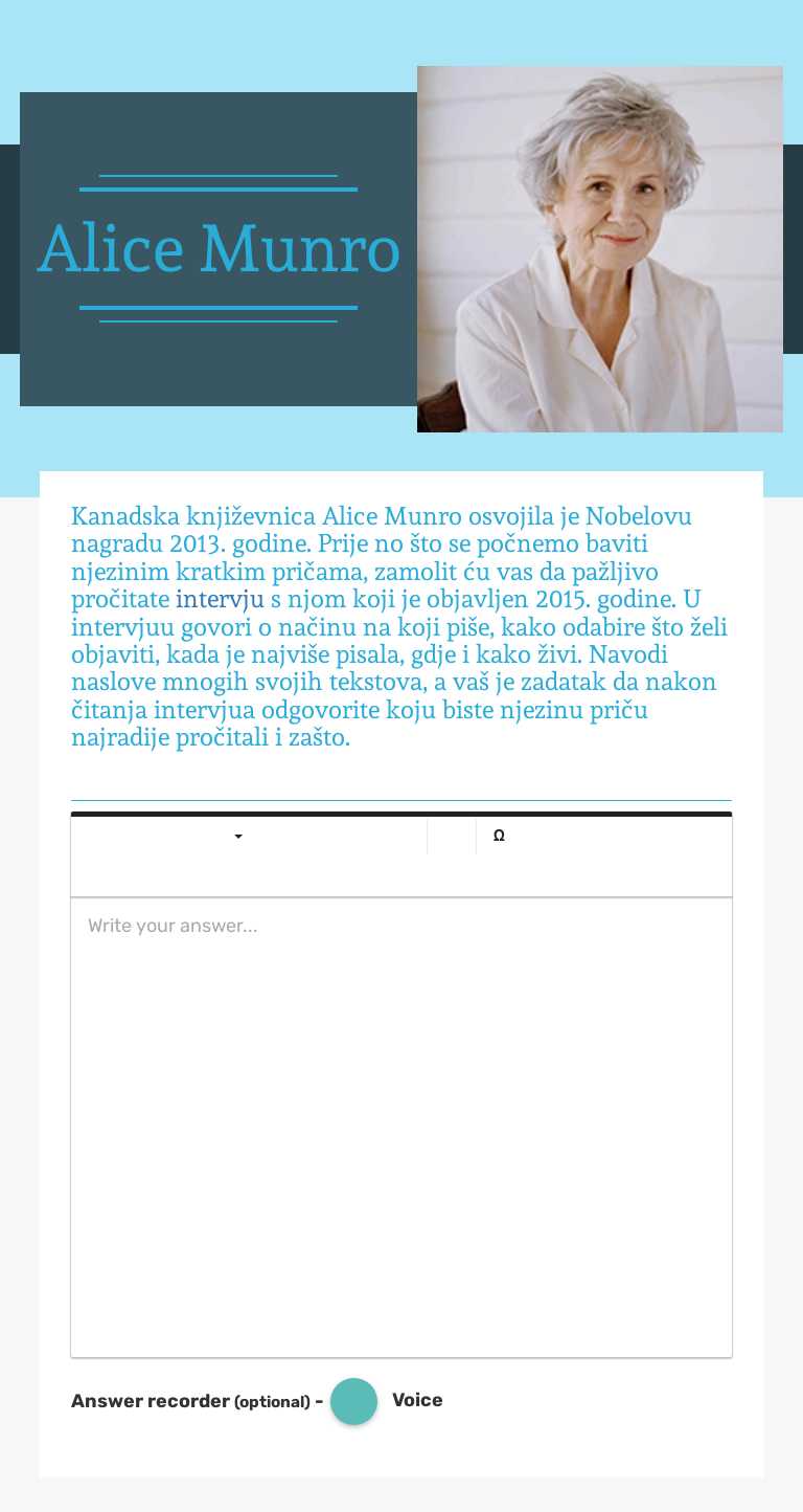 Alice Munro worksheet preview image