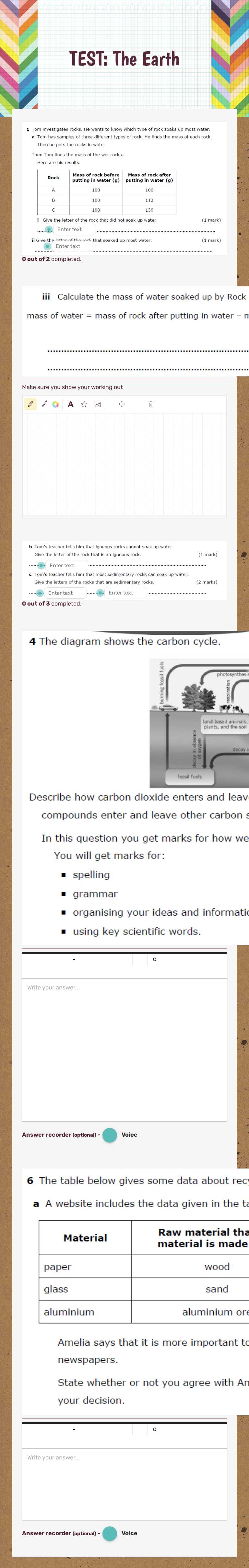 TEST: 
The Earth worksheet preview image