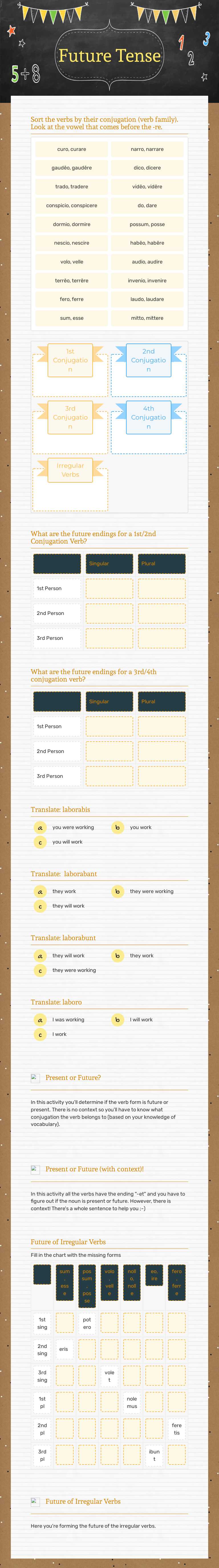 Future Tense Grade 10 worksheet preview