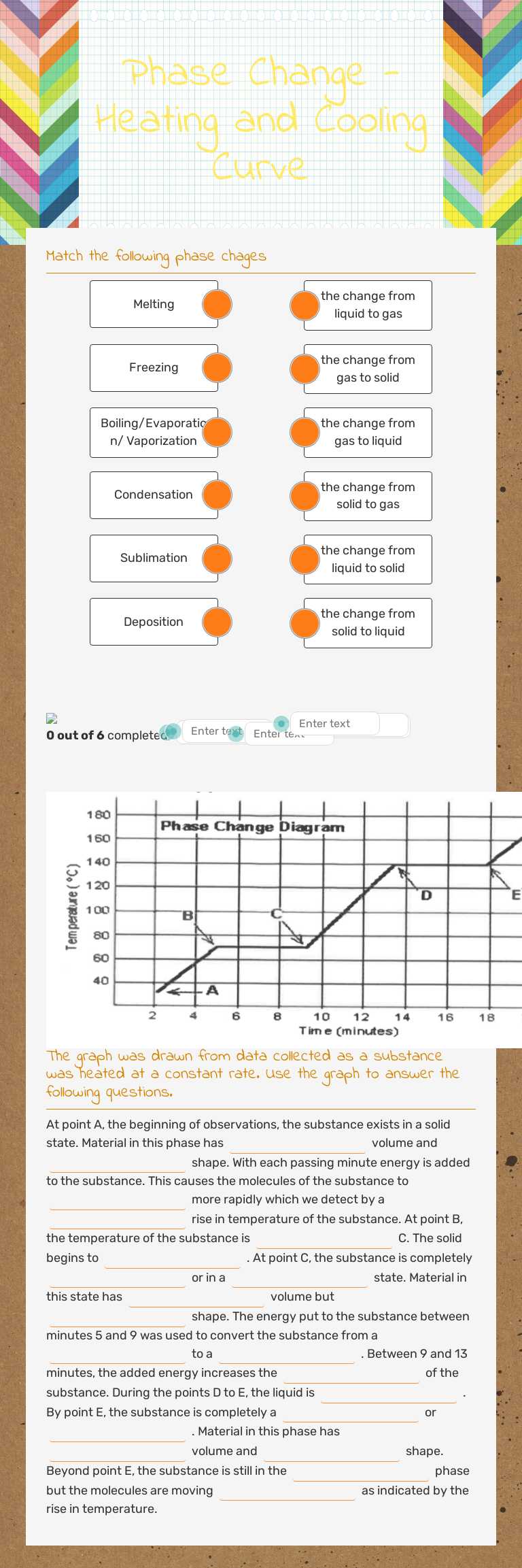 Phase Change - Heating and Cooling Curve Grade 8 worksheet preview