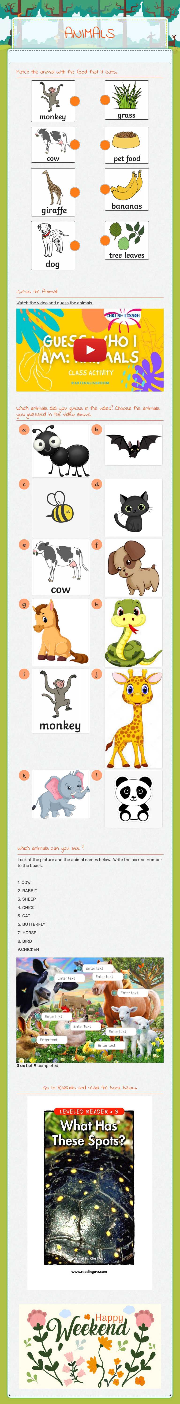 ANIMALS worksheet preview image