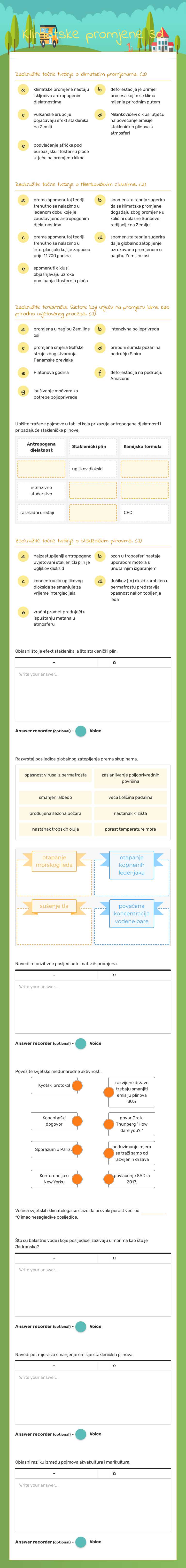 Klimatske promjene 3d worksheet preview image