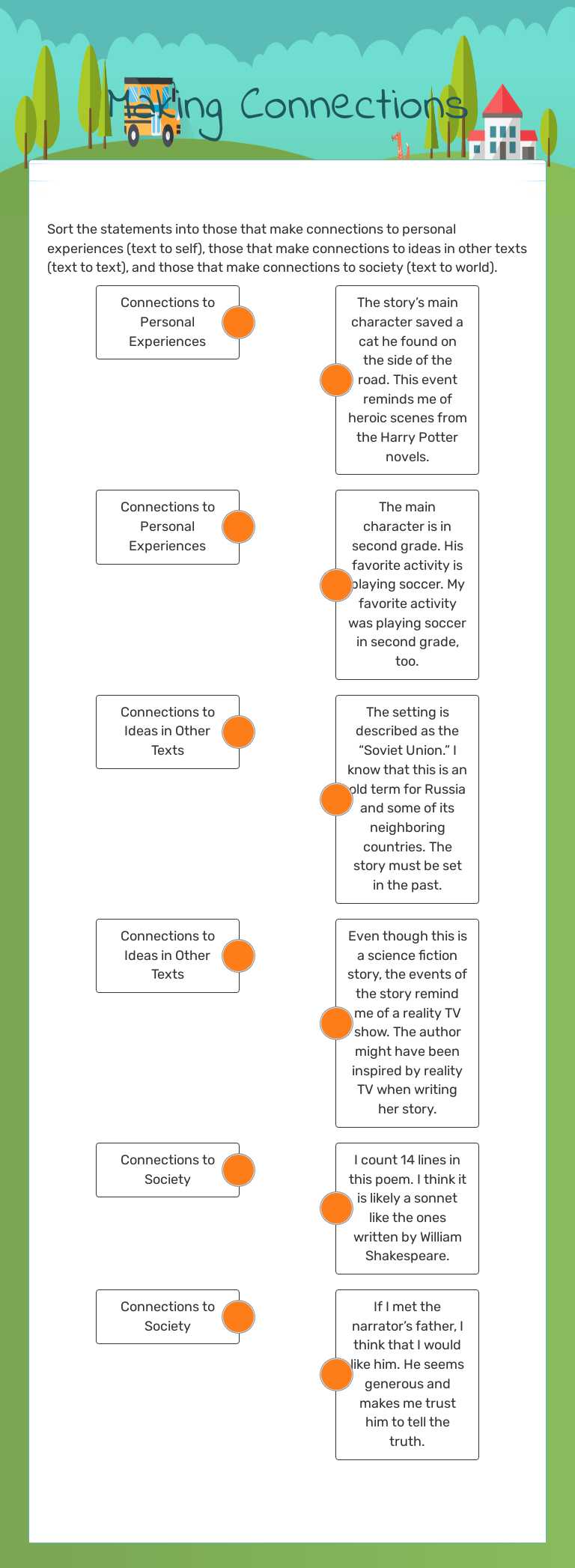Making Connections worksheet preview image