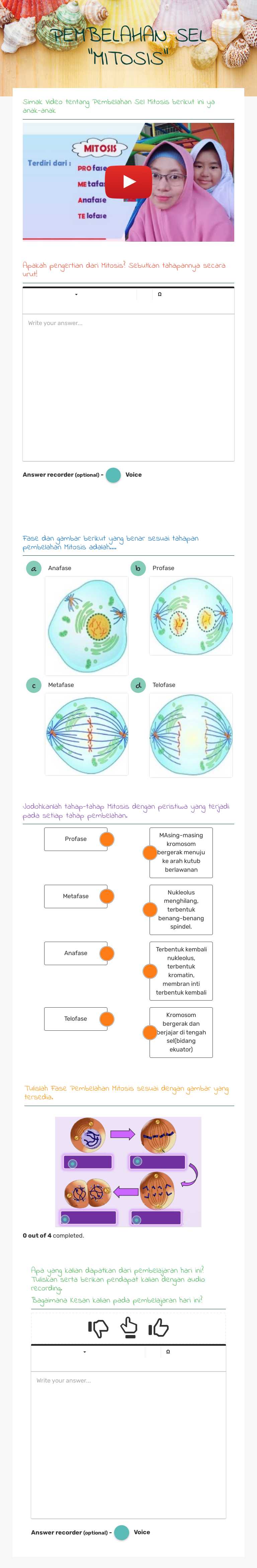 PEMBELAHAN SEL "MITOSIS" Grade 12 worksheet preview