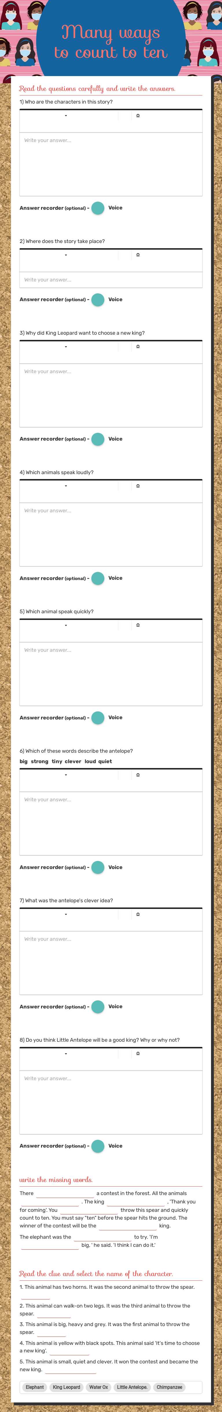 Many ways to count to ten worksheet preview image