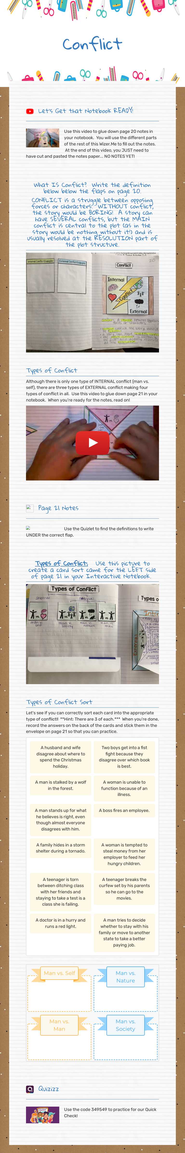 Conflict worksheet preview image