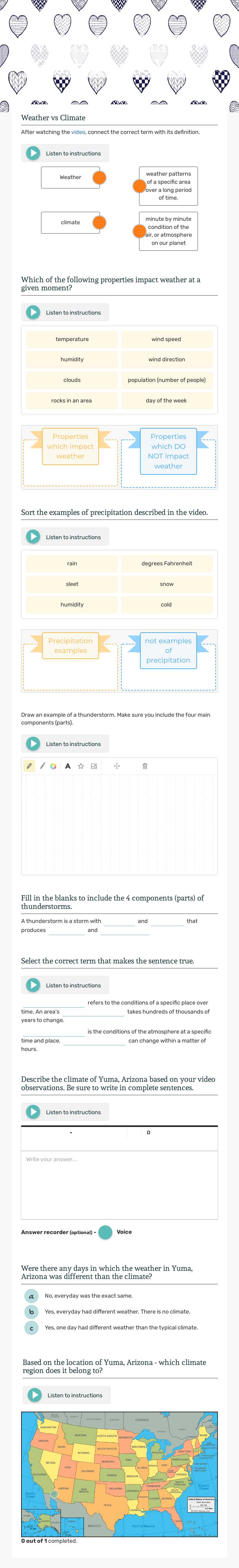 Weather vs Climate (Crash Course Video) worksheet preview image