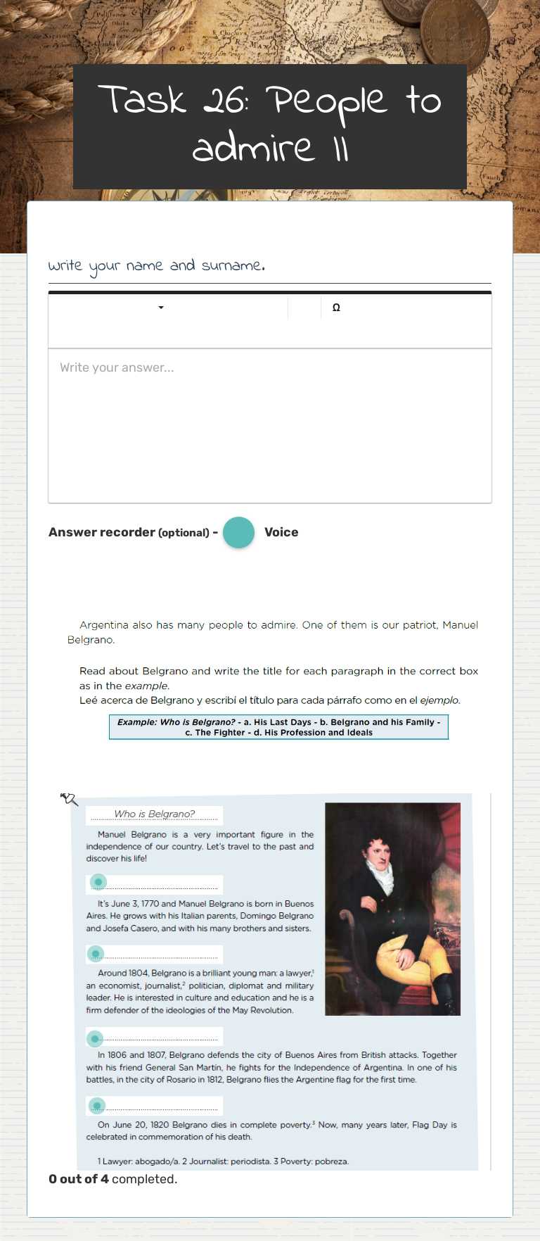 Task 26: People to admire II worksheet preview image