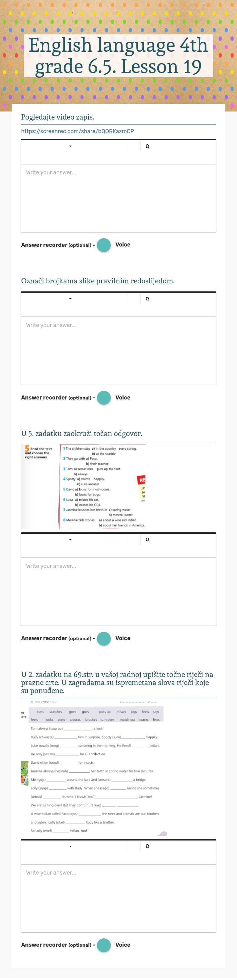 English language  4th grade  6.5.  Lesson 19 Grade 4 worksheet preview