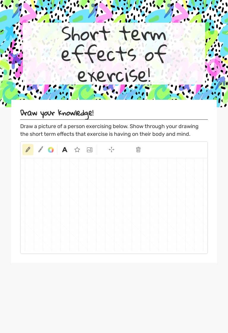 Short term effects of exercise! worksheet preview image