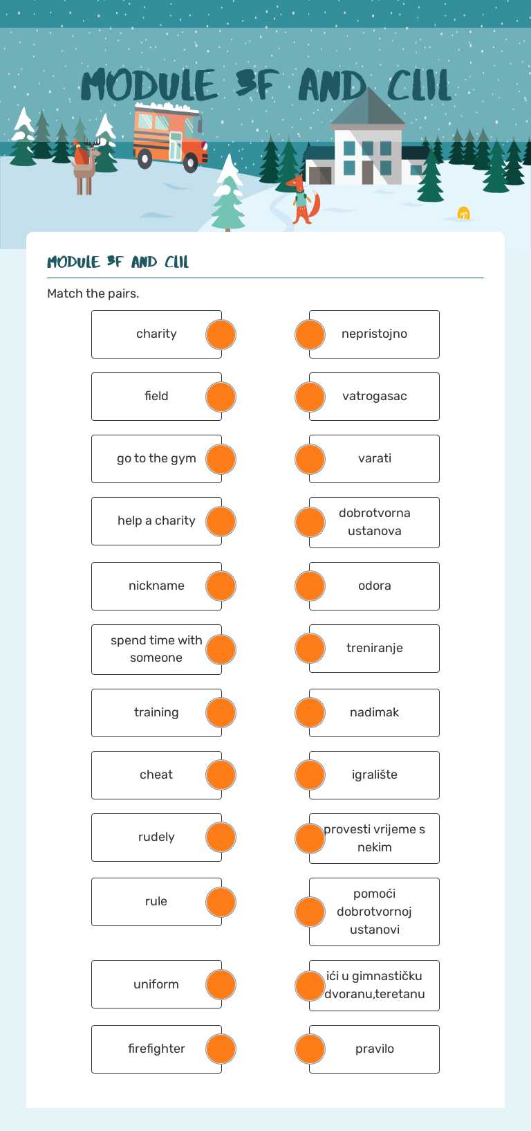 Module 3f and Clil worksheet preview image