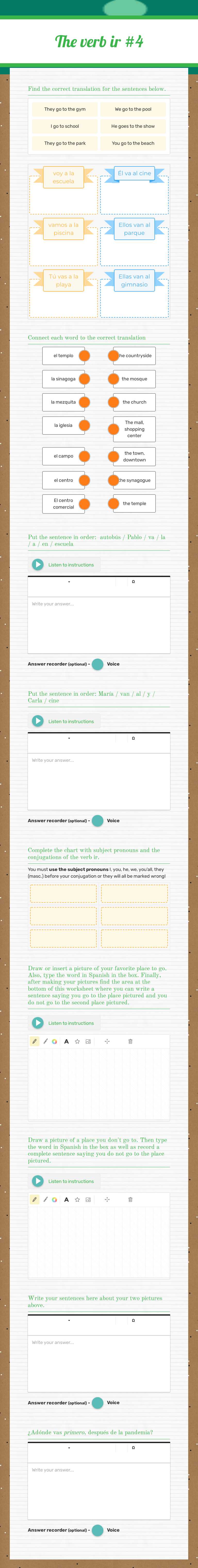 The verb ir #4 worksheet preview image