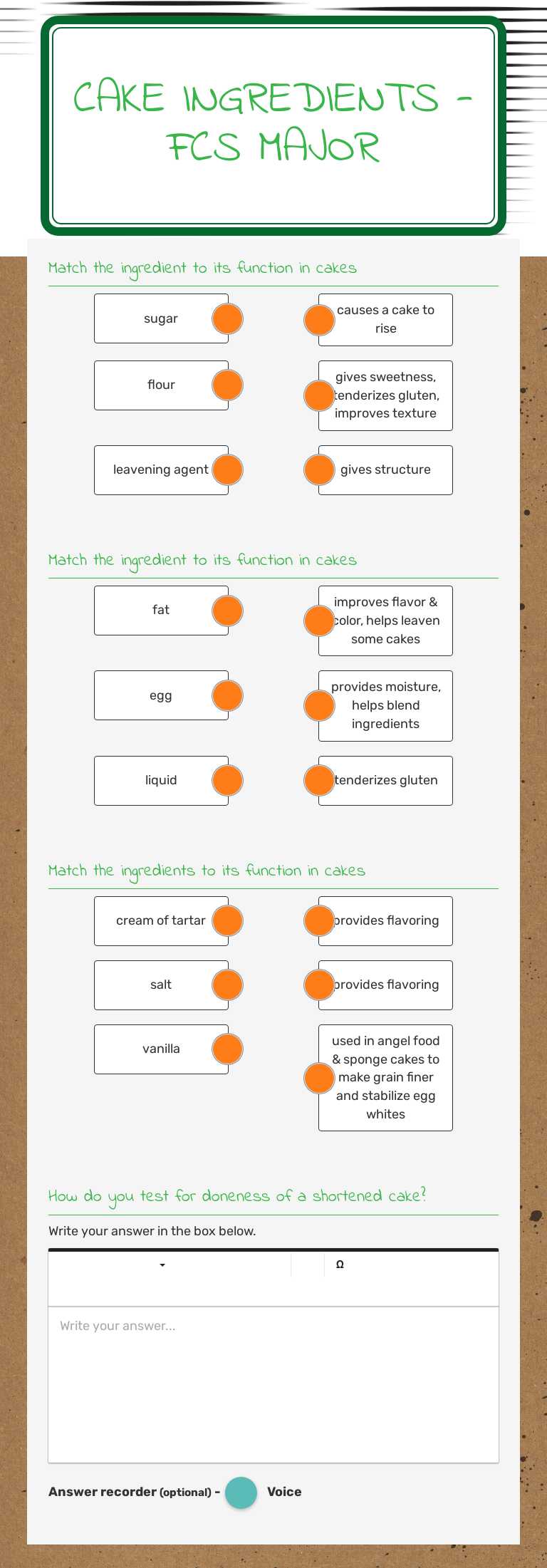 Cake Ingredients -
FCS Major worksheet preview image