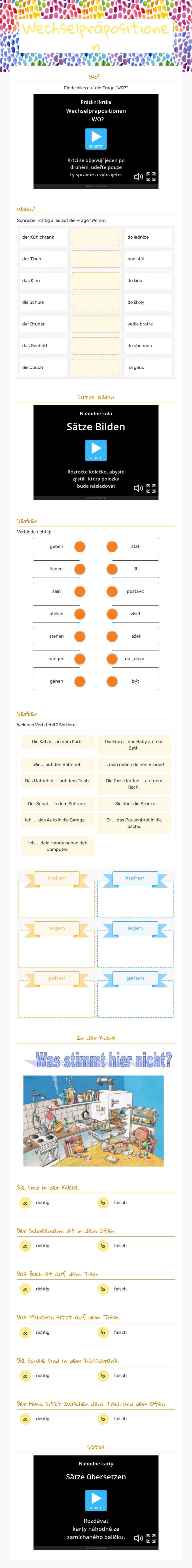 Wechselpräpositionen worksheet preview image