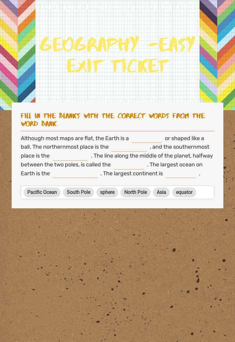 GEOgraphy -Easy Exit Ticket worksheet preview image