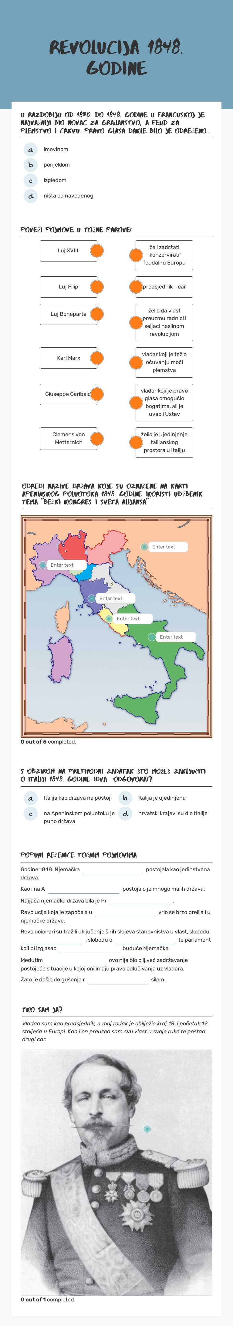 REVOLUCIJA 1848. GODINE worksheet preview image