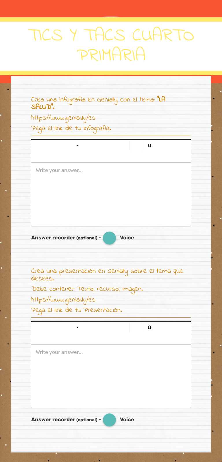 TICS Y TACS
CUARTO PRIMARIA worksheet preview image