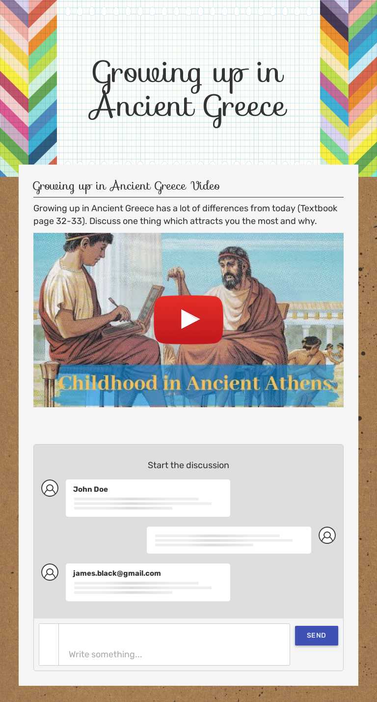 Growing up in Ancient Greece worksheet preview image