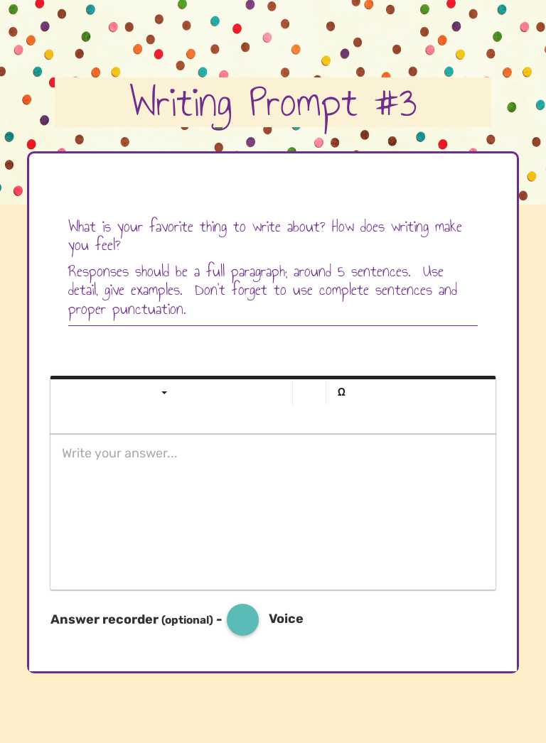 Writing Prompt #3 Grade 4 worksheet preview