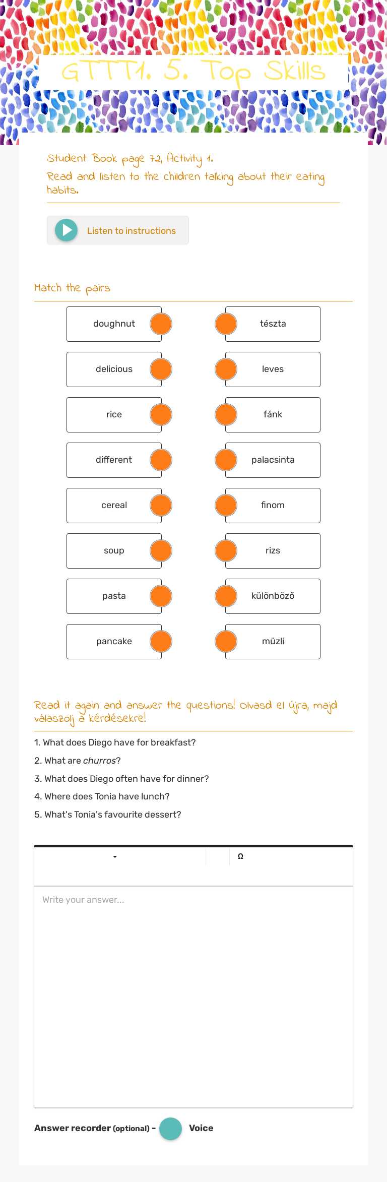 GTTT1. 5. Top Skills worksheet preview image
