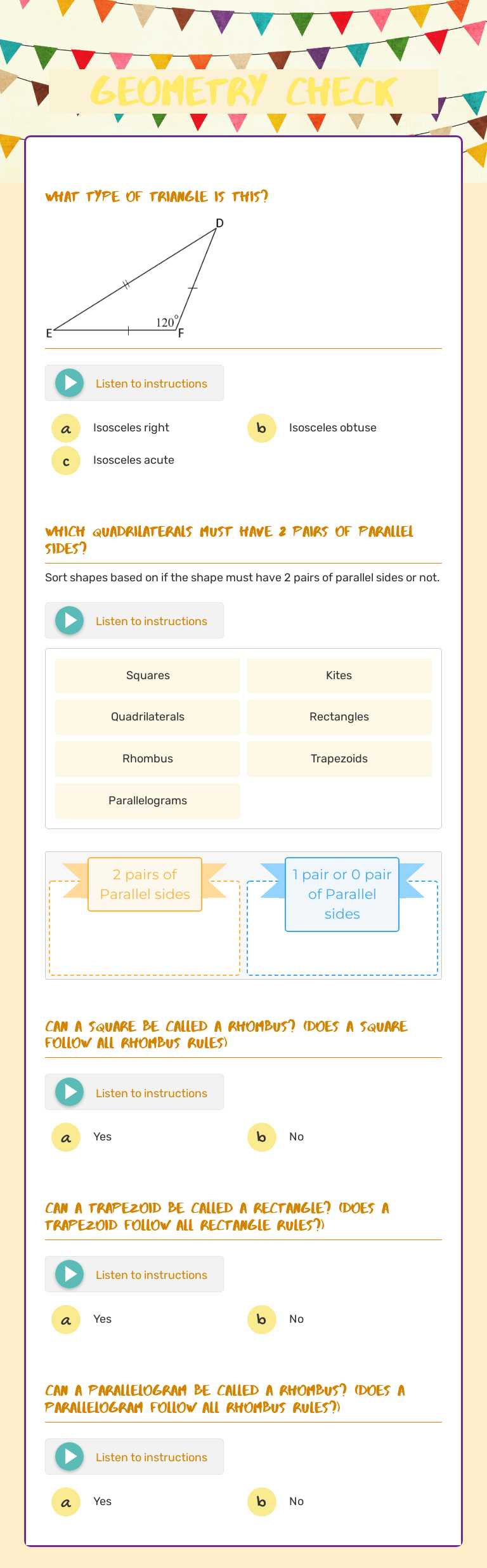 Geometry Check worksheet preview image