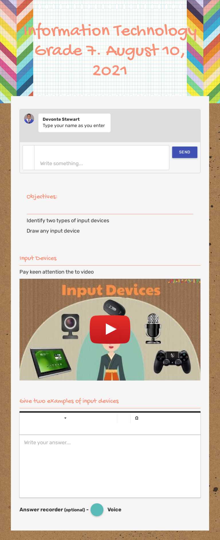 Information Technology Grade 7. August 10, 2021 worksheet preview image