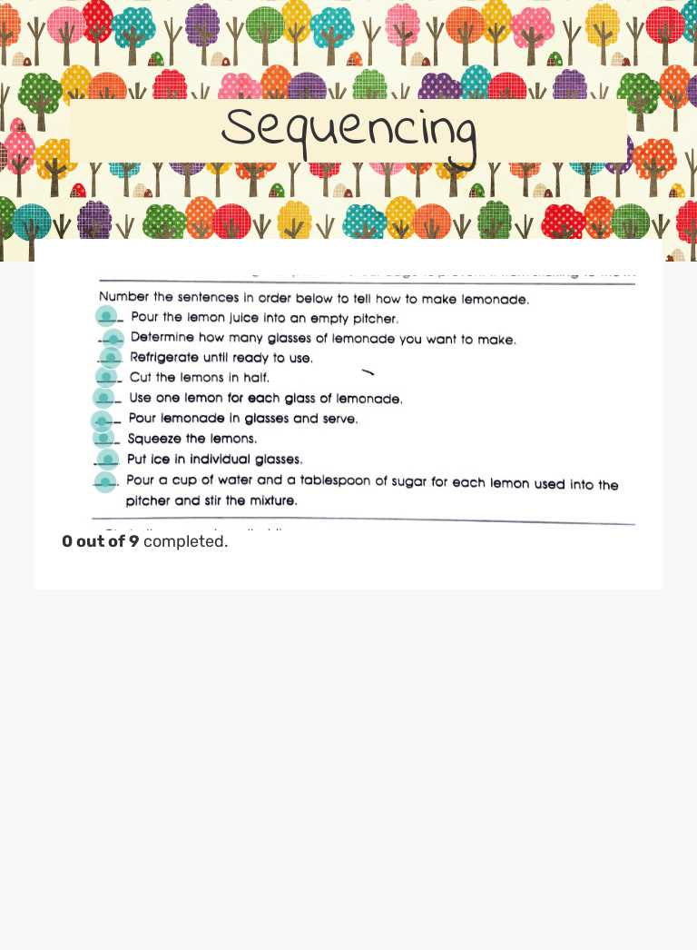 Sequencing worksheet preview image