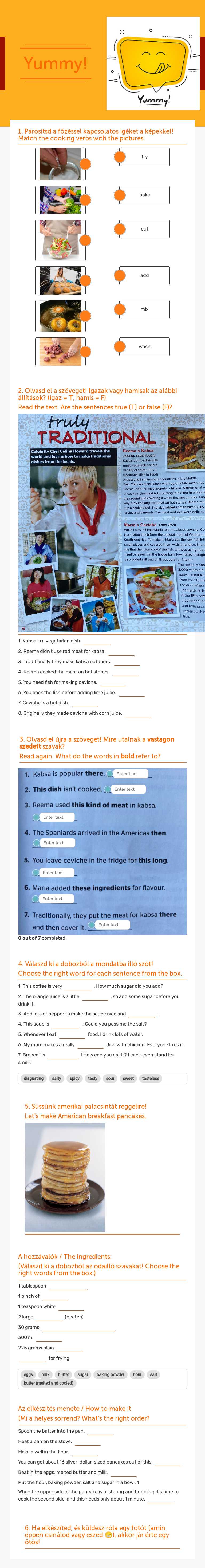 Yummy! worksheet preview image