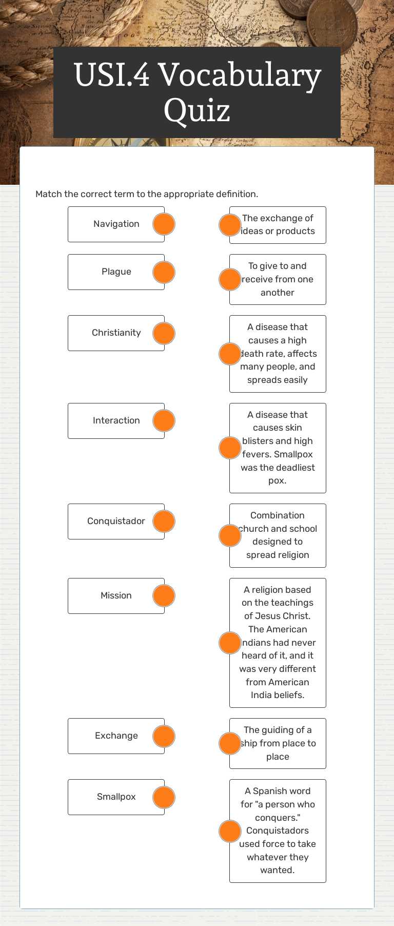USI.4 Vocabulary Quiz worksheet preview image