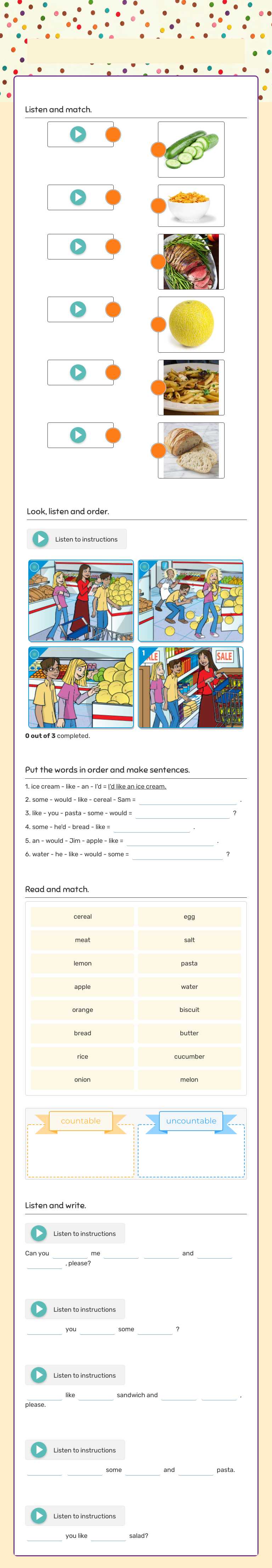 Family and Friends 3 unit 8 practice worksheet preview image