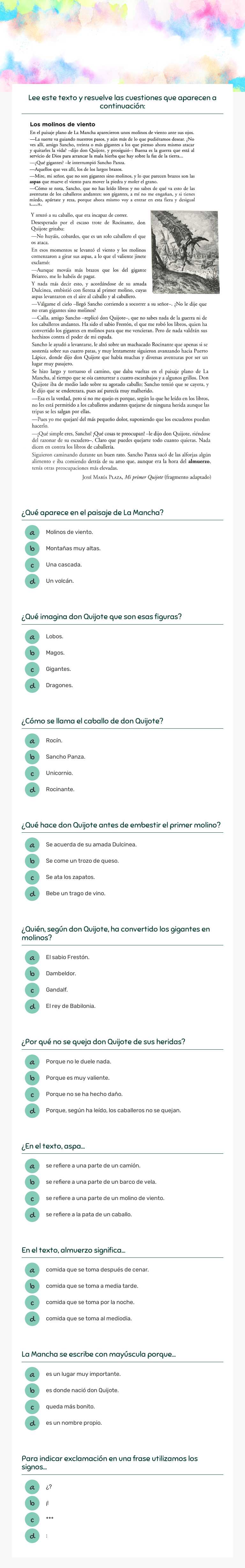 Comprensión lectora 1 worksheet preview image