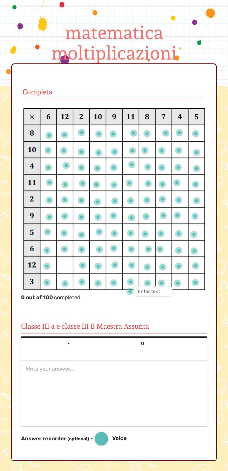 matematica moltiplicazioni Preschool worksheet preview