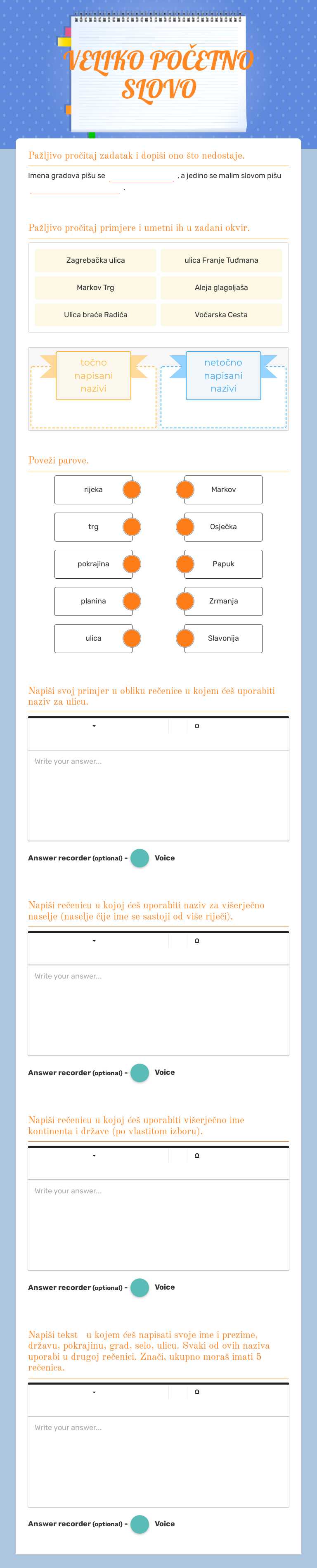 VELIKO POČETNO SLOVO worksheet preview image