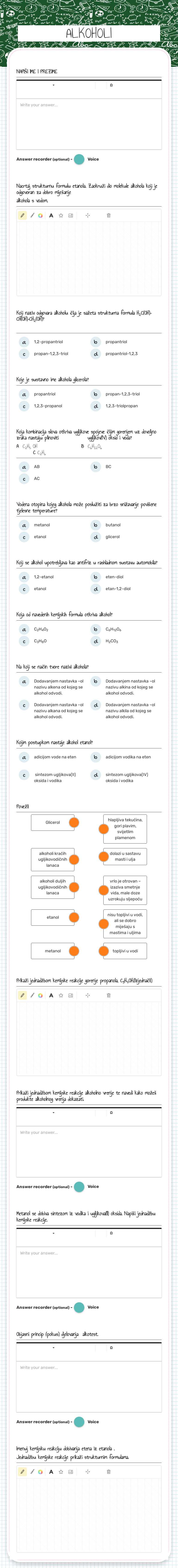 ALKOHOLI worksheet preview image