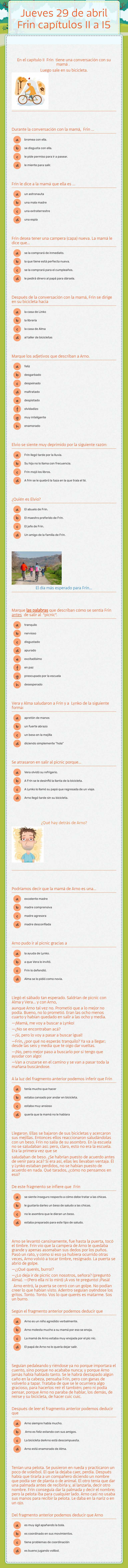 Jueves 29 de abril Frin  capítulos 11 a 15 worksheet preview image