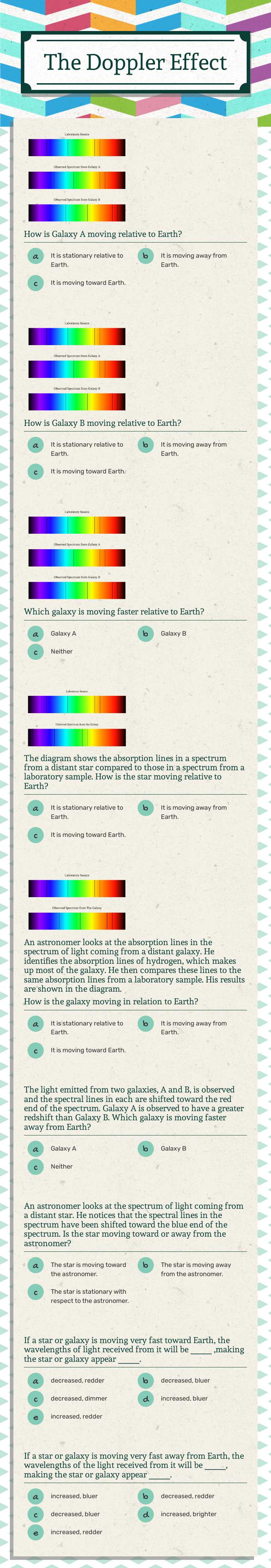 The Doppler Effect worksheet preview image